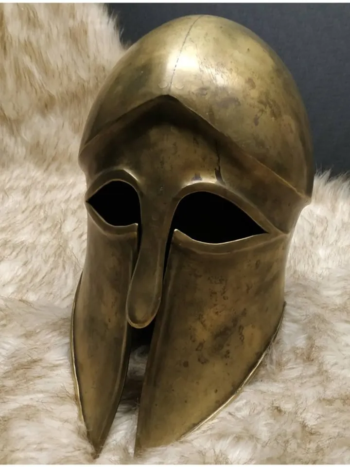 Ancient Greek - helmet of king Leonid - king of Sparta - Spartan helmet - brass