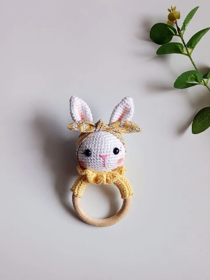 Crochet Bunny Rabbit Personalized Doll, Amigurumi Knitted Rabbit Toy, Newborn Custom Gift Basket, Birthday Gift For Him