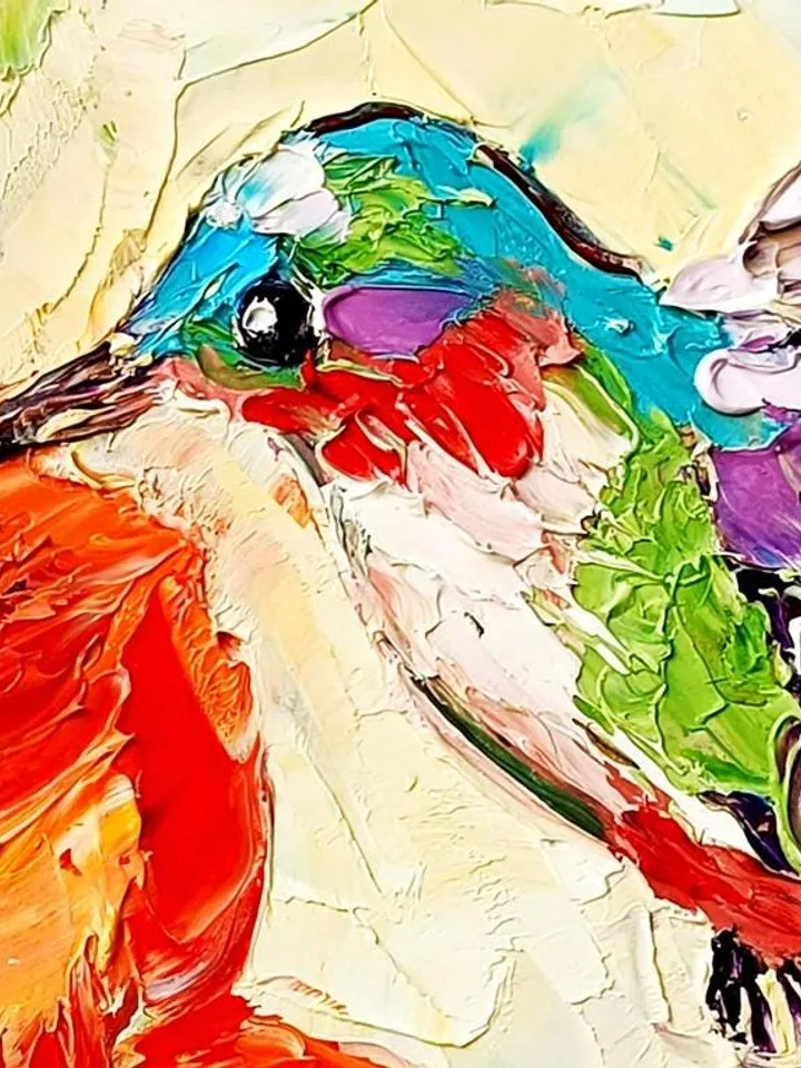 Hummingbird Painting Birds Original Art Christmas Gifts Animal Artwork Hummingbird Impasto Oil Wall Art Personalized Gifts by ArtProkopaloSv