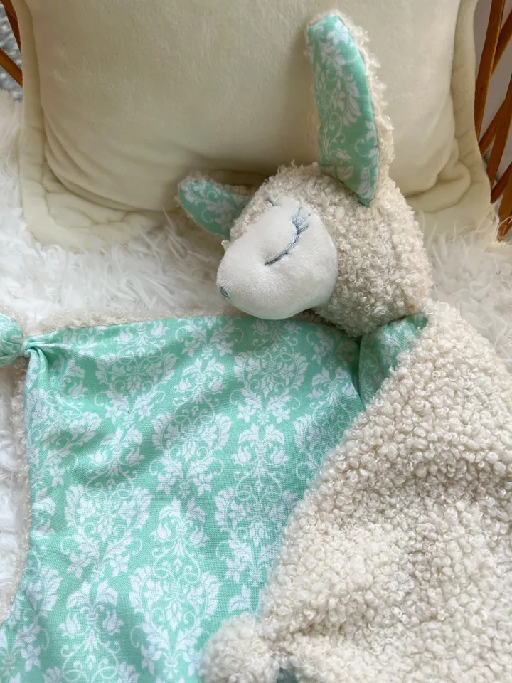 Lama comforter toy, alpaca lovey, soft toy lama, baby toy, baby comforter, baby lovey