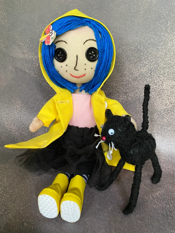 Coraline doll . Cloth doll . Beautiful doll . Handmade doll . Rag doll . Teenage girl gifts . Halloween doll . Coraline