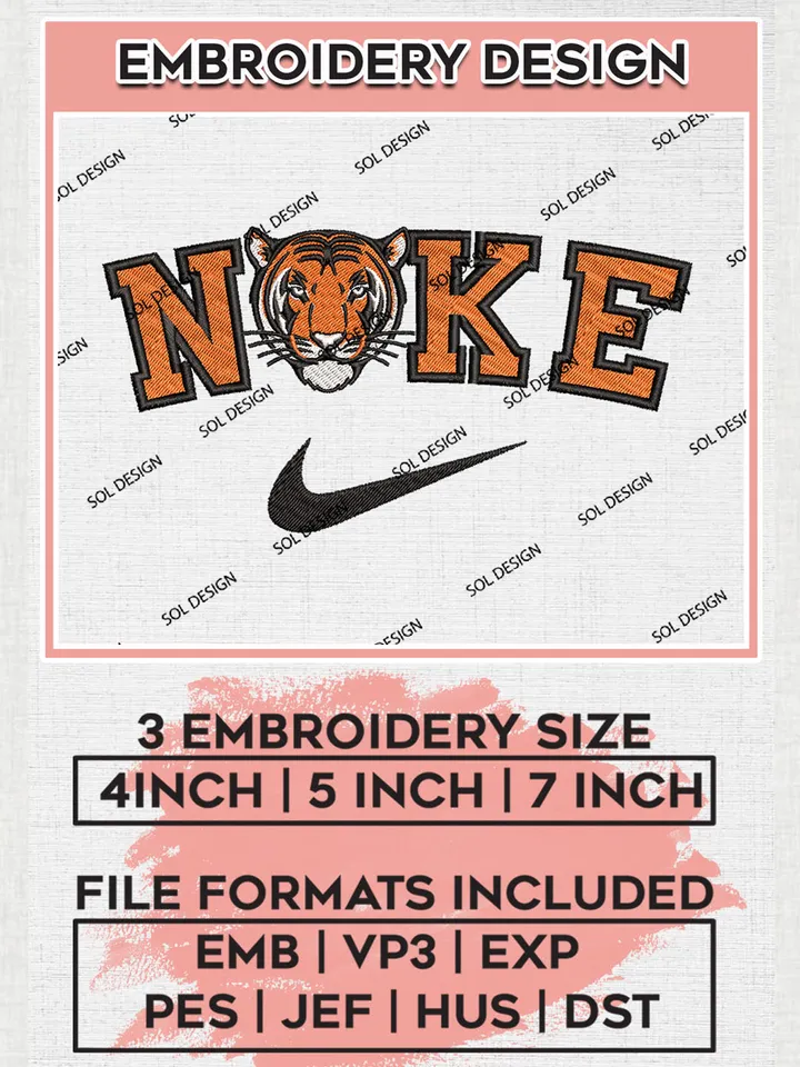 Nike Princeton Tigers Machine Embroidery Design, NCAA Princeton Tigers Embroidery Design files, NCAA Embroidery Designs, NCAA Machine Embroidery Designs, Digital Download