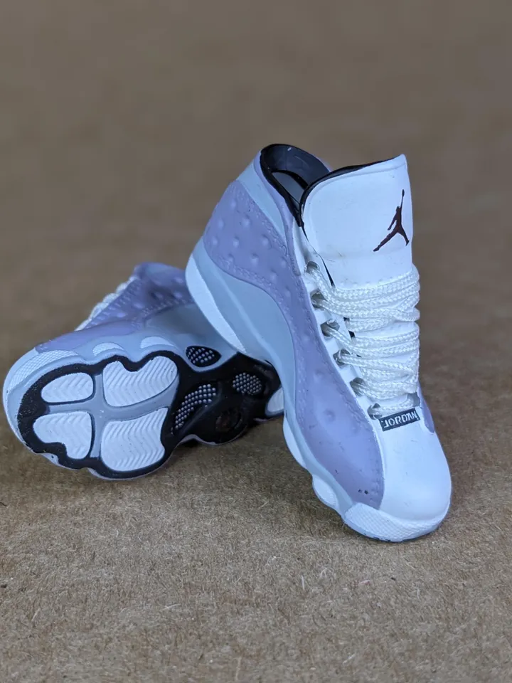 Premium purple & white sneakers for 12 inch male dolls