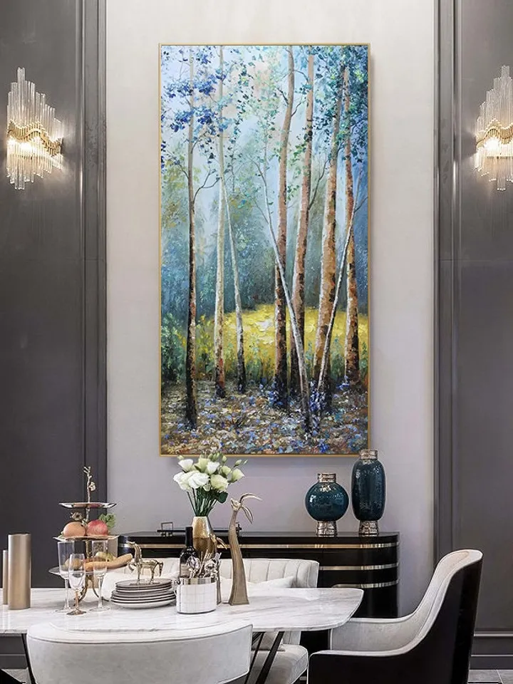 Original painting,Large wall art,Boho wall decor, Forest oil painting, Home decor, Art decor, Abstract art,Holiday decor, Bedroom decor