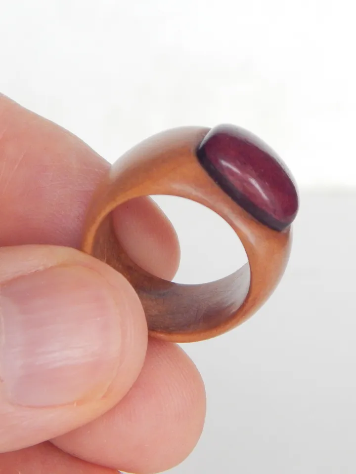 Wooden signet ring. Handmade jewelry made from natural wood. 4