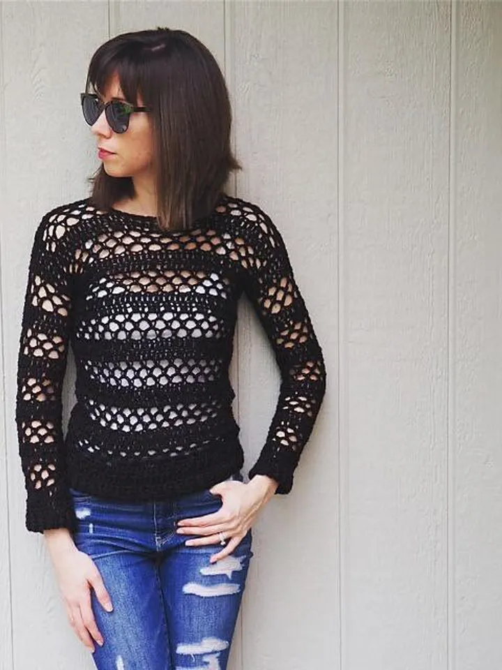 Sweater crochet pattern, crochet easy sweater, summer sweater crochet pattern pdf size XS.  S.   M.  L  XL.  2X.  3X