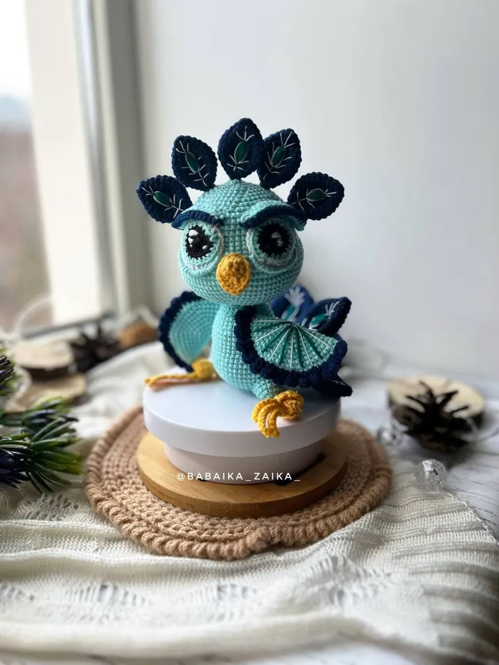 PDF Crochet Peacock Pattern, Amigurumi Bird, Crochet Bird Pattern, Amigurumi Peacock, Amigurumi animal, Bird Doll Pattern, Bird amigurumi