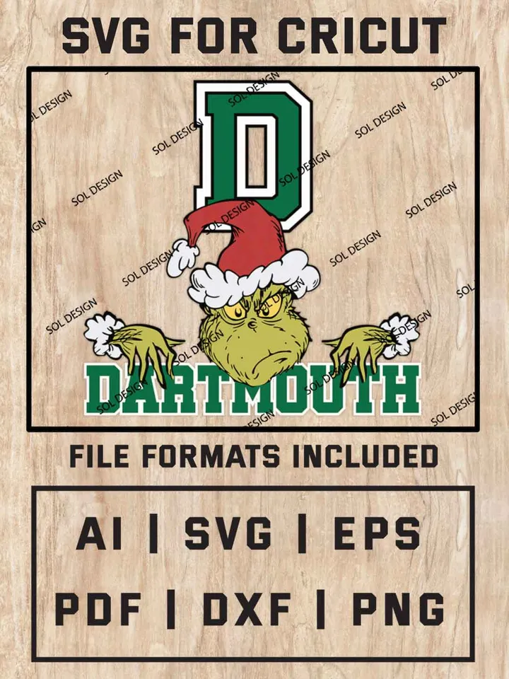 Grinch Dartmouth Big Green SVG, NCAA College Team SVG Design, NCAA Dartmouth SVG, NCAA Dartmouth Big Green Team Cricut, Christmas Svg, Grinch svg, Digital Download
