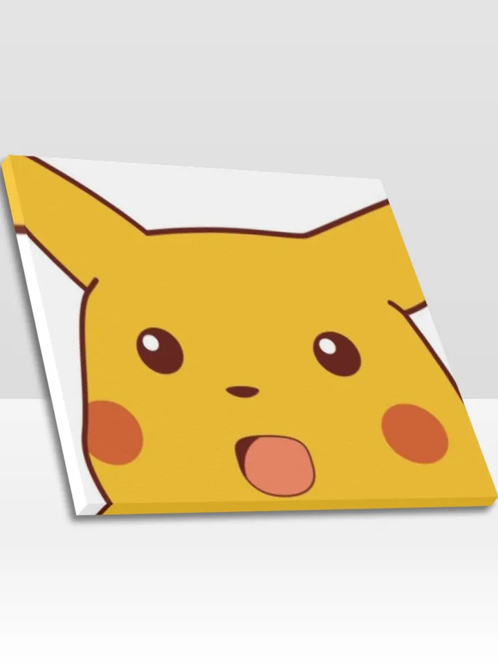 Surprised Pikachu Meme Frame Canvas Print, Wall Art Home Decor