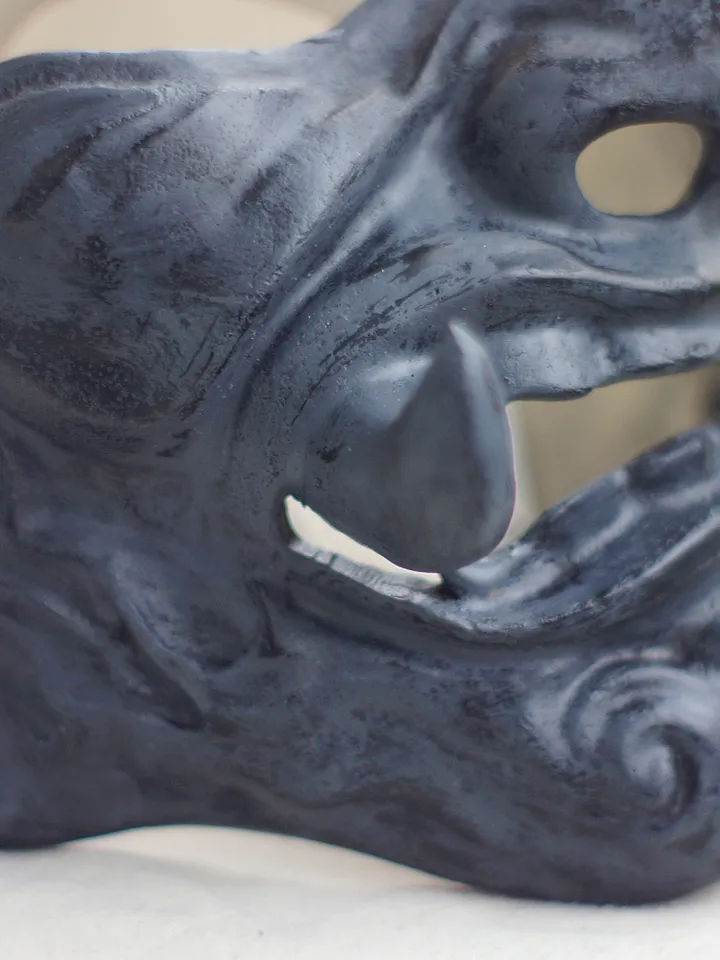 Japanese Samurai Mask with Fangs ONI Demon Hanya Japanese Oni Samurai mask