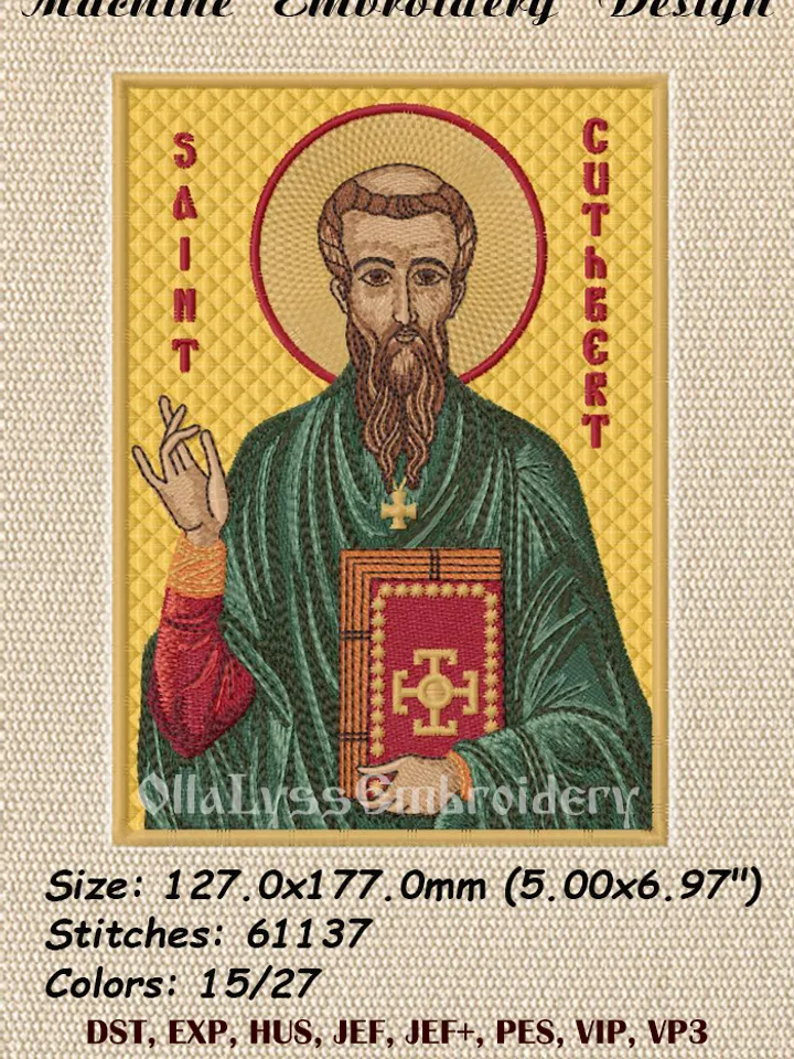 Saint Cuthbert embroidery design