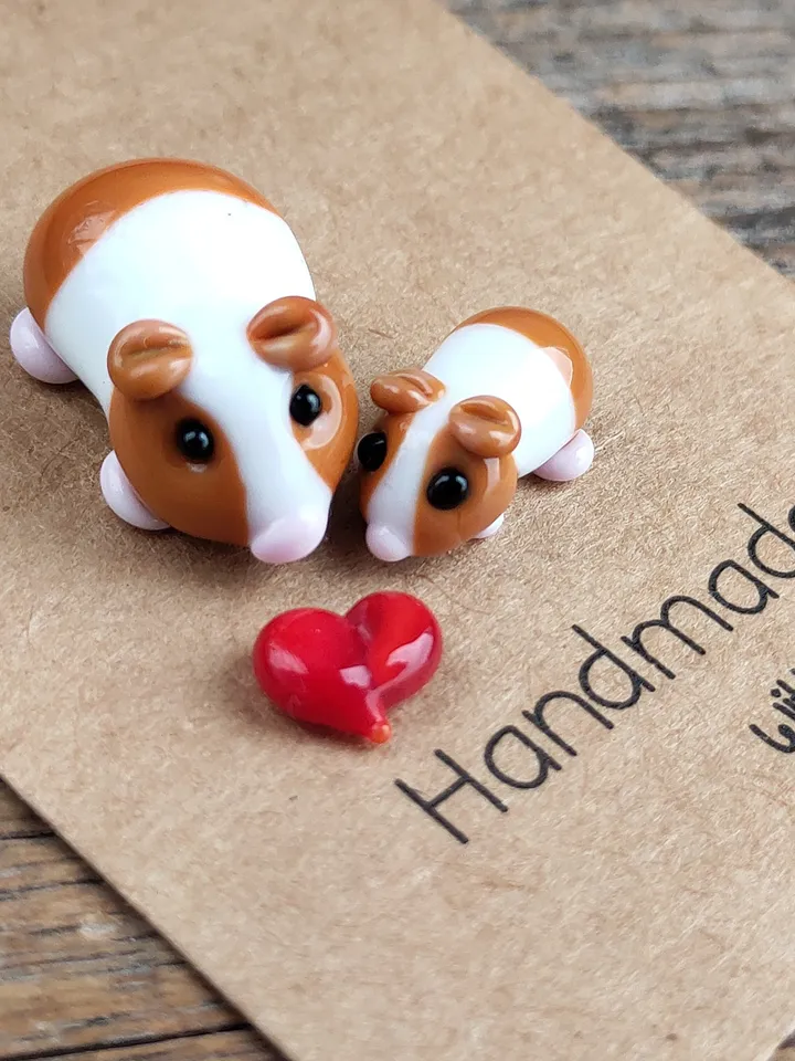 GUINEA PIG figurine GLASS figurines guinea pig gifts Pet guinea pig toy Glass guinea pig art miniature guinea pig Dollhouse Miniature animal