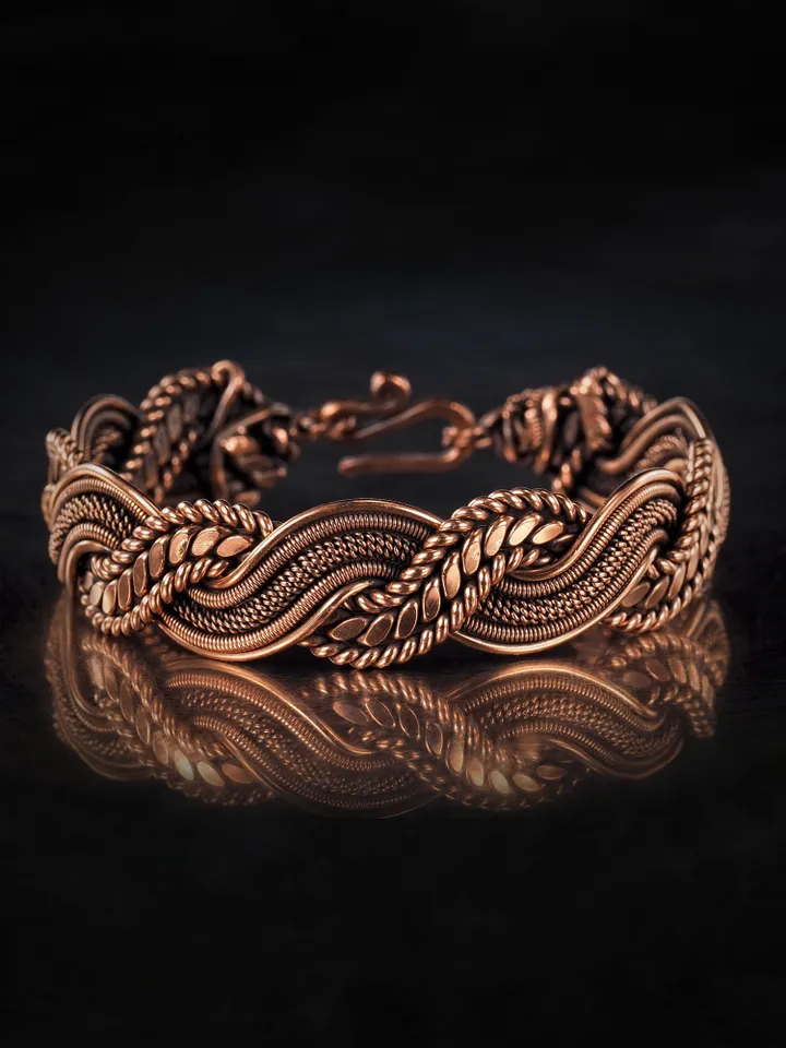 Wire wrapped copper bracelet for woman Antique style copper jewelry WireWrapArt