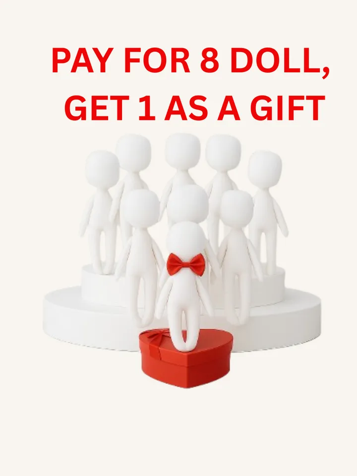 6.29" Small Cloth Doll Set of 8 + 1 Gift – Handmade Poseable Textile Dolls for DIY & Custom Creations | Wholesale Available