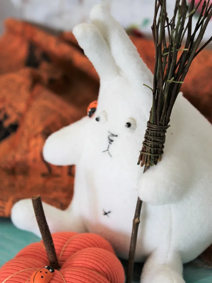 Crazy Bunny - Plush soft bunny toy, Halloween decor, funny gift for friend