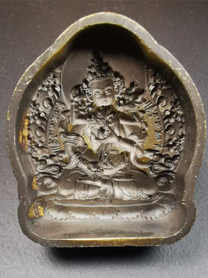 Gandhanra Tibetan Buddha Statue Tsa Tsa Mold, Vajrasattva Tsha Tsha Mould For Making Clay Statue,2.95&quot; × 2.6&quot;