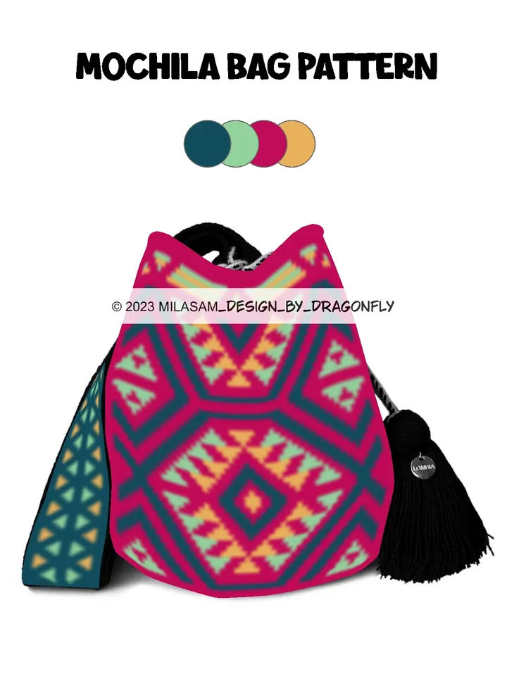 Crochet Bag Pattern, Wayuu Mochila Bag, 953