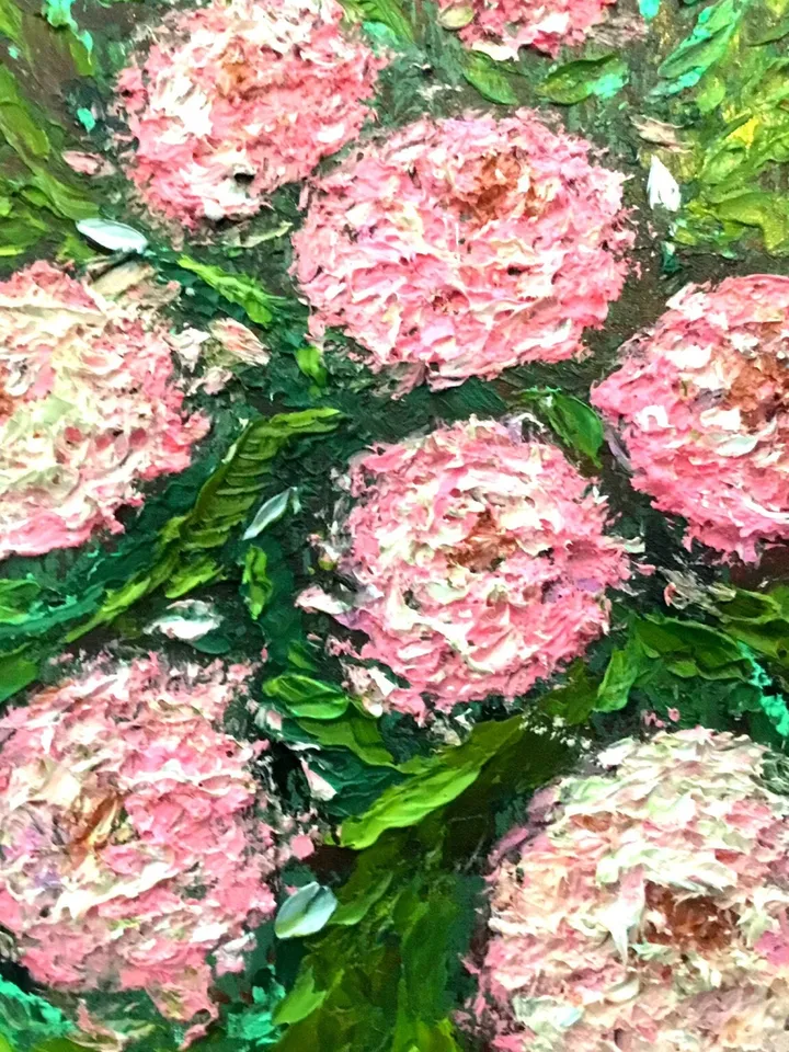 Chrysanthemums painting ,original oil painting on canvas ,pink chrysanthemums,abstract background, impressionistic chrysanthemums painting