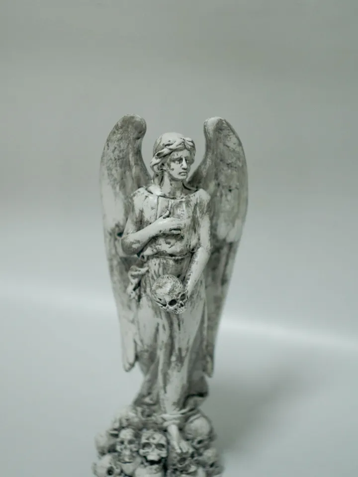 Angel Statue with Skulls and Wings | Angel Statues for Cemetery | Gothic Angel | Scary Statue