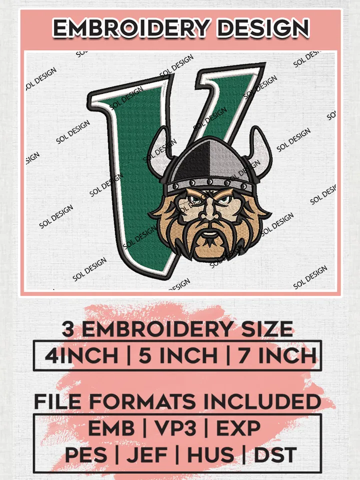 Cleveland State Vikings Team Mascot Logo embroidery designs, NCAA Cleveland State Vikings Machine embroidery designs, NCAA College Team Logo embroidery designs, Machine embroidery designs, Digital Download
