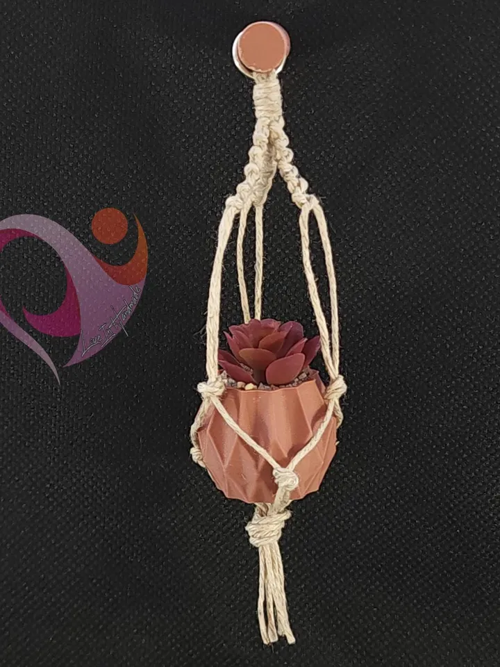Mini Macrame Plant Magnet - Cute Succulent Refrigerator Magnet Unique Gift for Plant Lover Boho Kitchen Decor Under 10