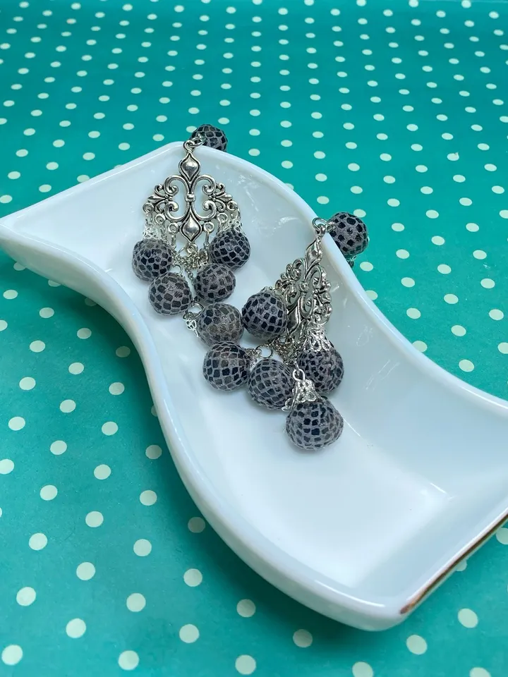 Vintage handmade earrings. Handmade jewelry.