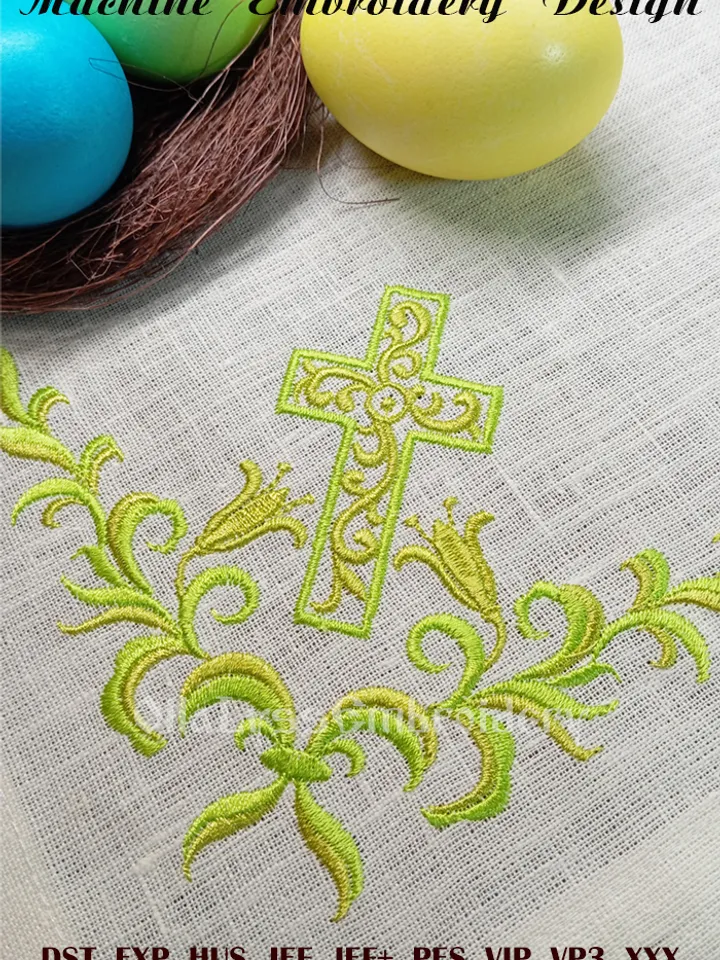Easter Floral Corner embroidery design