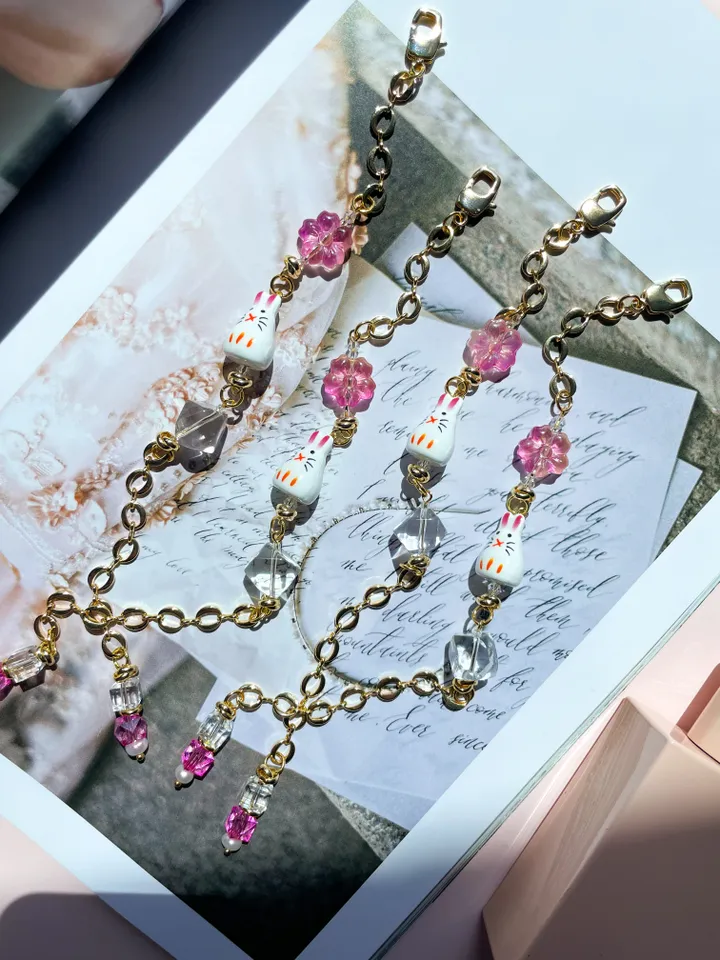 Unique Gold Bracelet with Bunny Charm