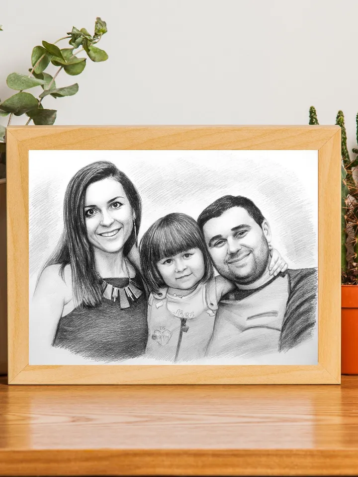 Custom couple pencil portrait | Hand-drawn couple | Custom hand painted portrait | Unique gift idea for mom, father, husband, wife, children