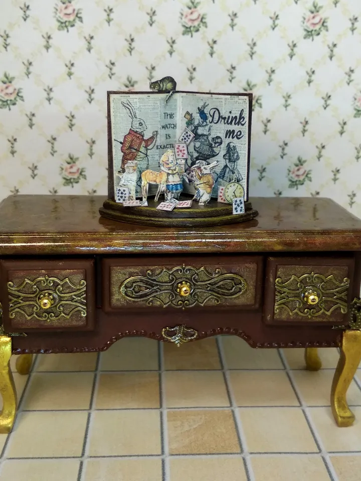 Open book. Dollhouse miniature.