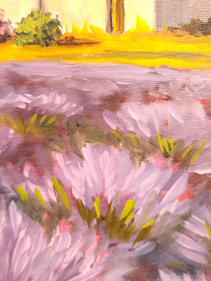 Lavender field oil painting