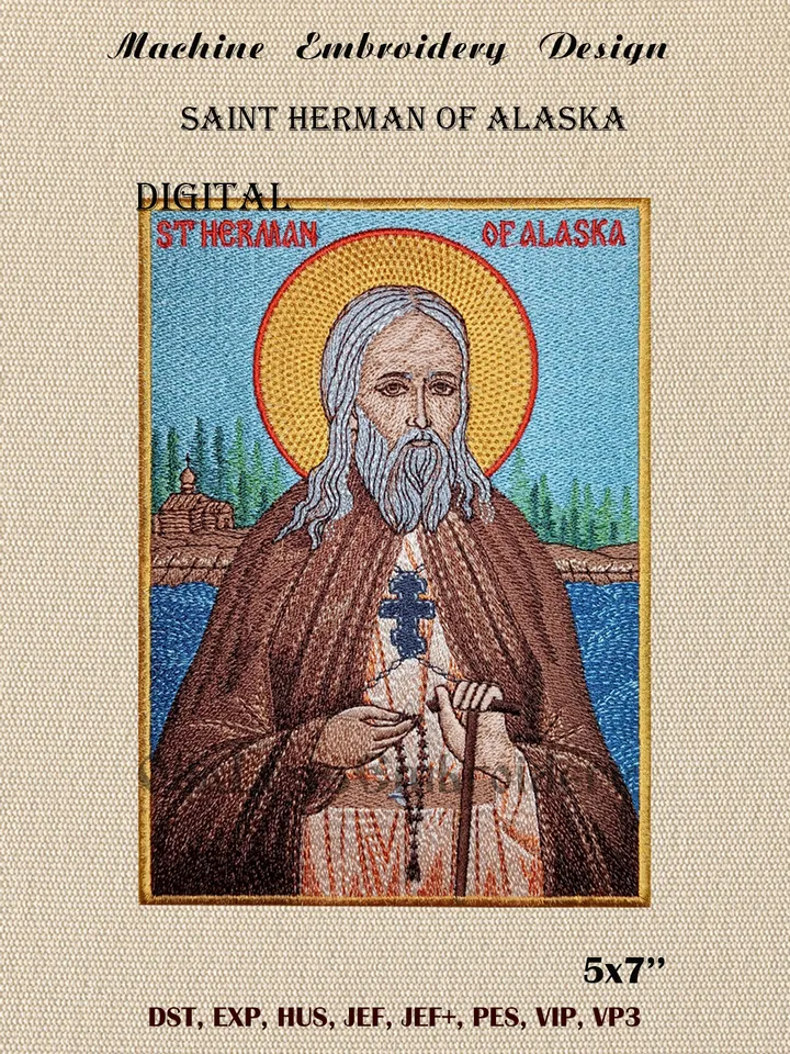 Saint Herman Of Alaska embroidery design