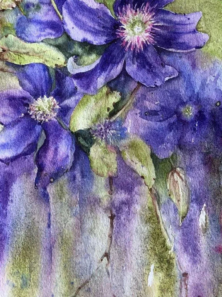 Flowers Original Painting Blooming Painting Watercolor Floral Painting