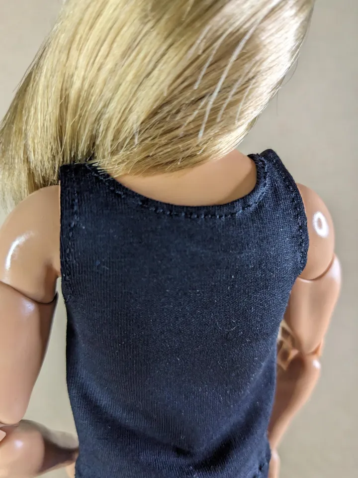 Black tank top for 12-inch fashion male dolls