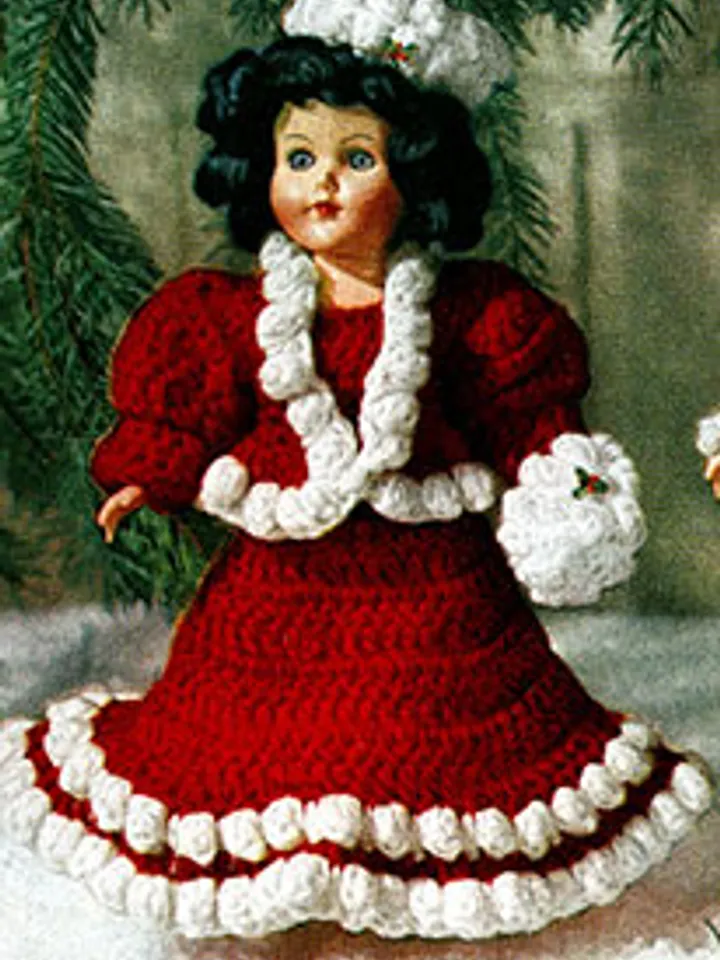 Vintage Crochet Pattern Costume for Doll Mary Christmas Doll Pattern Digital Download PDF