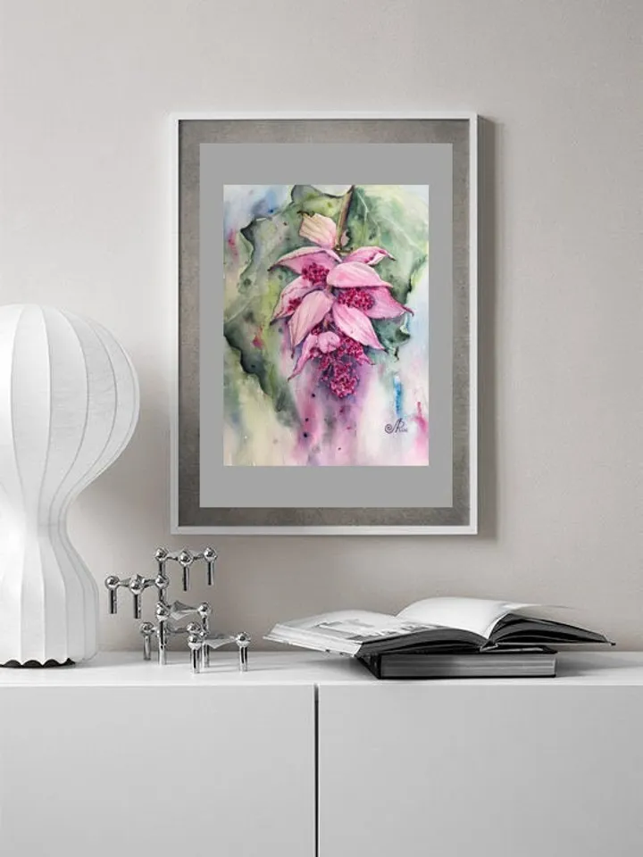Flowers Original Painting Tropical Floral Watercolor Bouquet Painting