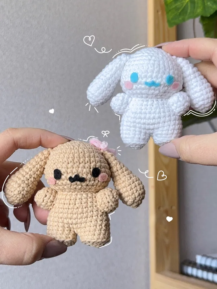 PATTERN cinnamoroll and mocha crochet pattern, pdf file pattern, US terms, sanrio crochet, crochet cinnamoroll