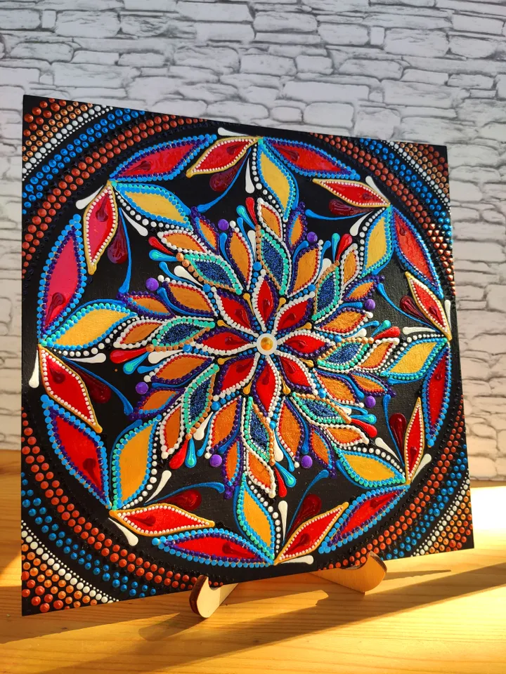 Dot Mandala Painting Original Art Hand Painted Meditation Mandala Art