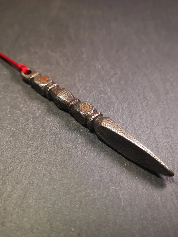 Gandhanra Handmade Tibetan Amulet ,Kila(Dorje Phurba) , Trantic Buddhism Ritual Implement Pendant,Made of Cold Iron,4.0"