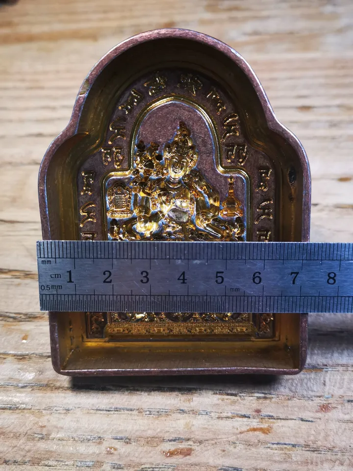 Gandhanra Tibetan Buddha Statue Tsa Tsa Mold,Green Tara with Mantar,Copper Mould For Making Clay Buddha Statue,Tsha Tsha