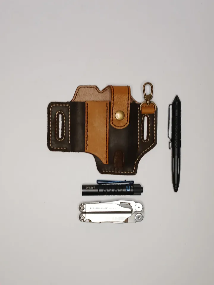 Leatherman EDC Pouch Belt Case, Leather Belt Organizer, Leather Multitool Sheath, Leatherman wave Sheath, Multitool Pouch, Handmade Leather.