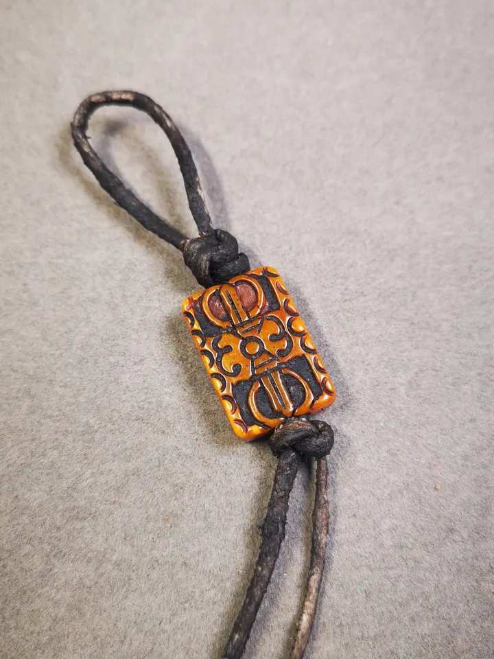 Gandhanra Tibetan Buddhism Vajra Pendant,Hand Carved Yak Bone Dorje Amulet