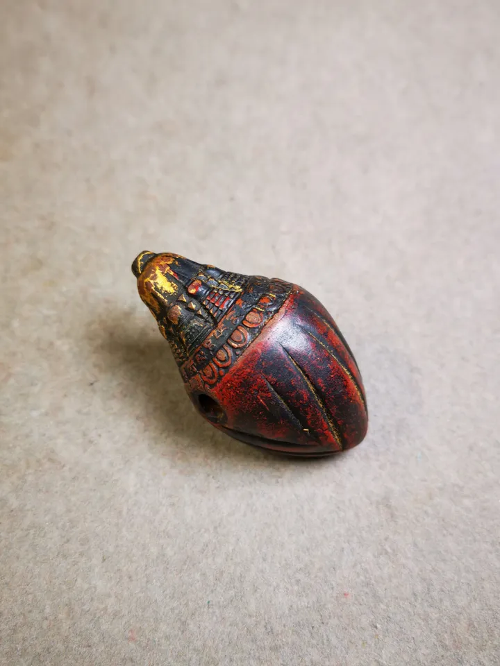 Gandhanra Old Tibetan Niang La Tsa Tsa Statue,Stupa Amulet,Pagoda Pendant,with Cross Vajra Stamp,Small Size 48mm,50 Years Old