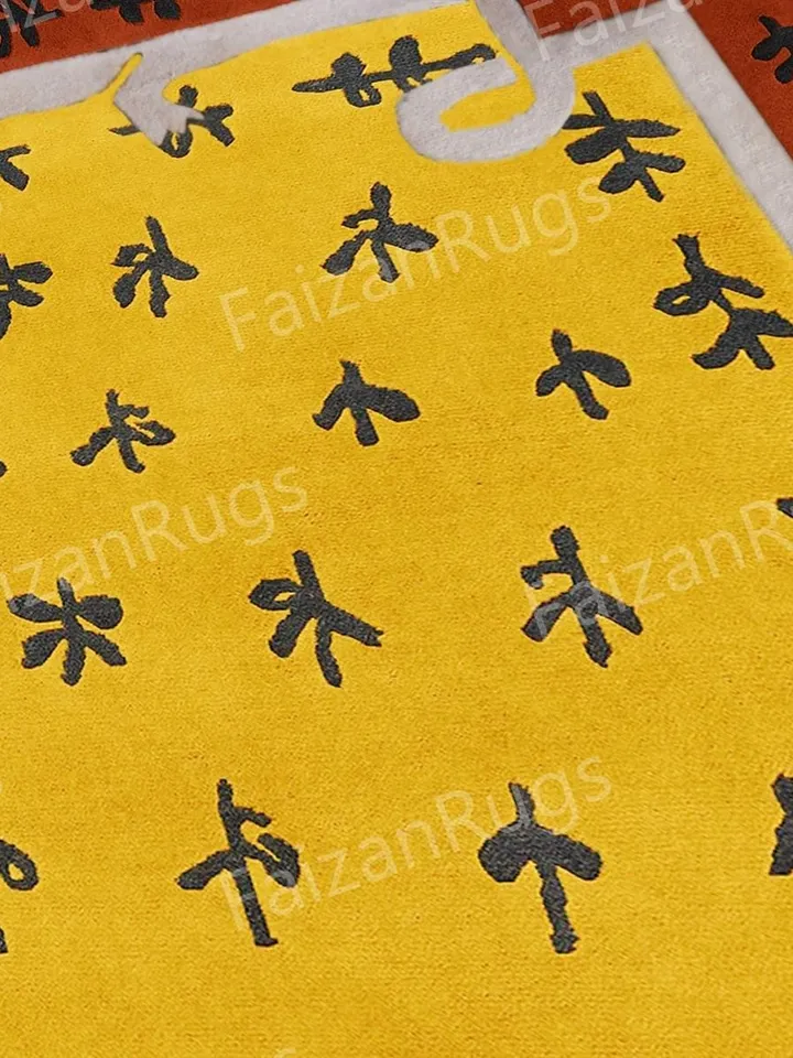 Buy 8x10 Stunning Yellow Quality Rug | Hand Tufted Modern Rug | Handmade NZ Wool Rug | Large Area Rugs for Bedroom | Living Room | Dining