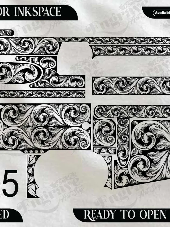 AR15 Scroll Design,lasercut,laserengraving,fiberlaser,engravingfiles