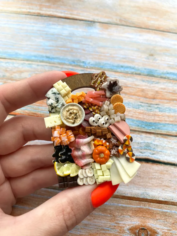 Magnet Miniature Halloween Charcuterie Board with Polymer clay Souvenir