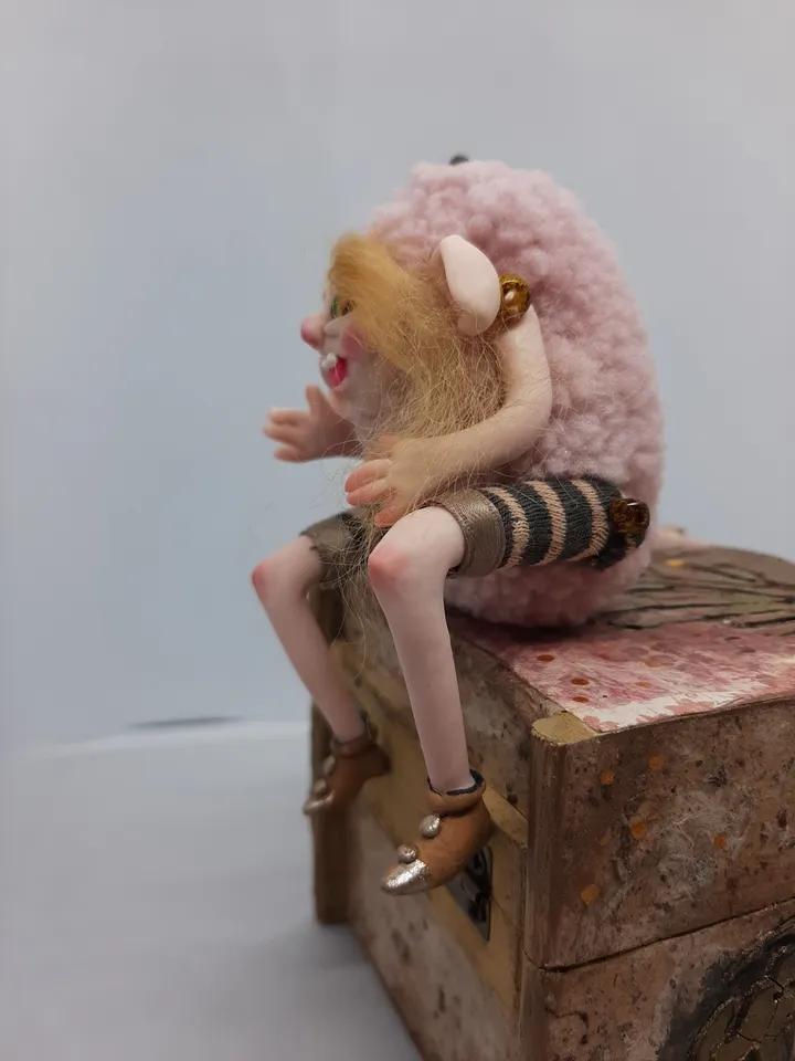 Miniature Elf Troll handmade art collectible doll ooak