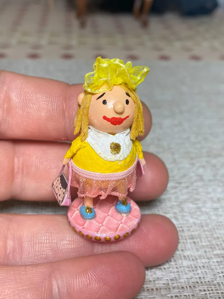 Doll toy. 1:12. Gnomes. Handmade. Circus figurine.