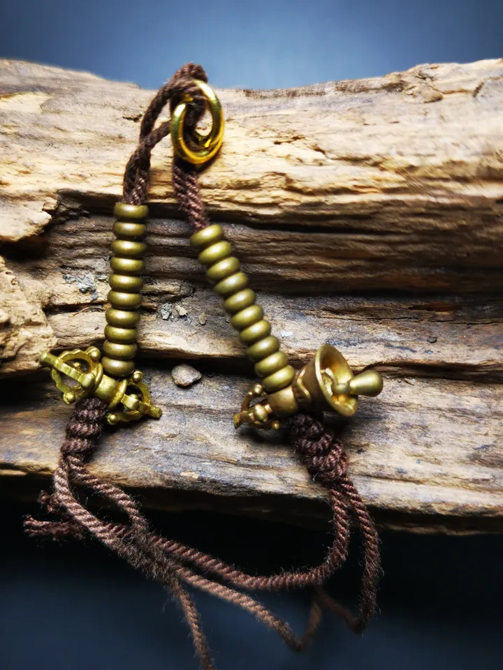 Gandhanra Handmade Tibetan Buddhist Mala Counters,Prayer Bead Counters,Carved with Dorje and Vajra, Small Size 4mm,Made of Brass