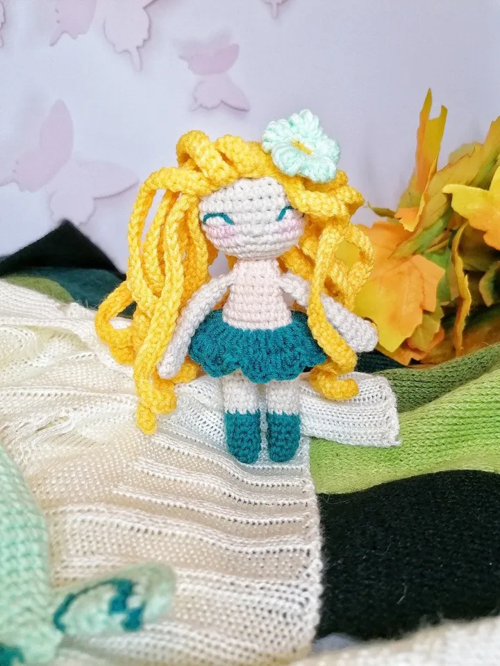 PDF Crochet Pattern Mermaid doll, Amigurmi mermaid, pattern crochet doll, pattern crocheted doll with hair, amigurumi doll, sea toy pattern